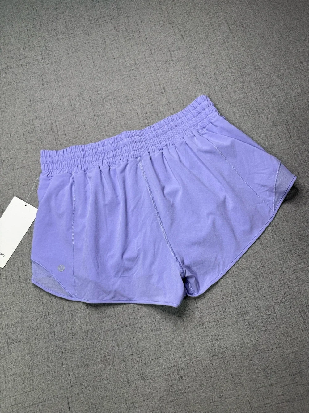 Lululemon Hottie Hot High Rise Athletic Shorts Lilac Smoke Size 12 NWT